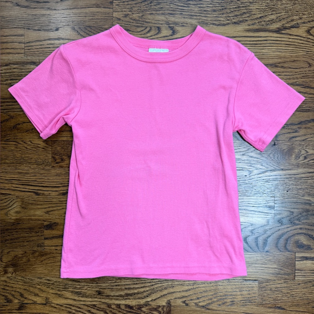 Hanna Andersson Girls Solid Pink Organic Cotton Basic T-Shirt Size 130 (8)